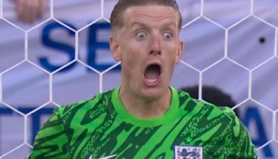 Fans spot Pickford's cheeky distraction tactics before saving Akanji penalty