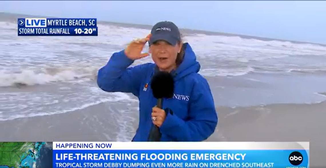 National TV weather personality Ginger Zee in Myrtle Beach, SC area. Here’s where