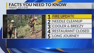KRQE Newsfeed: Fire update, Needle cleanup, Cooler and breezy, Restaurant closed, Long journey