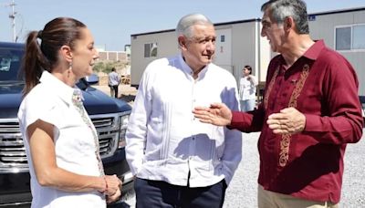 Claudia Sheinbaum y AMLO se reúnen con Américo Villareal en Tamaulipas