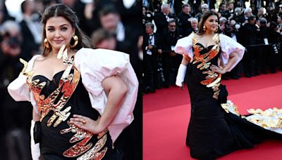 Aishwarya Rai Bachchan walks the 2024 Cannes Film Festival red carpet with a cast on her injured arm