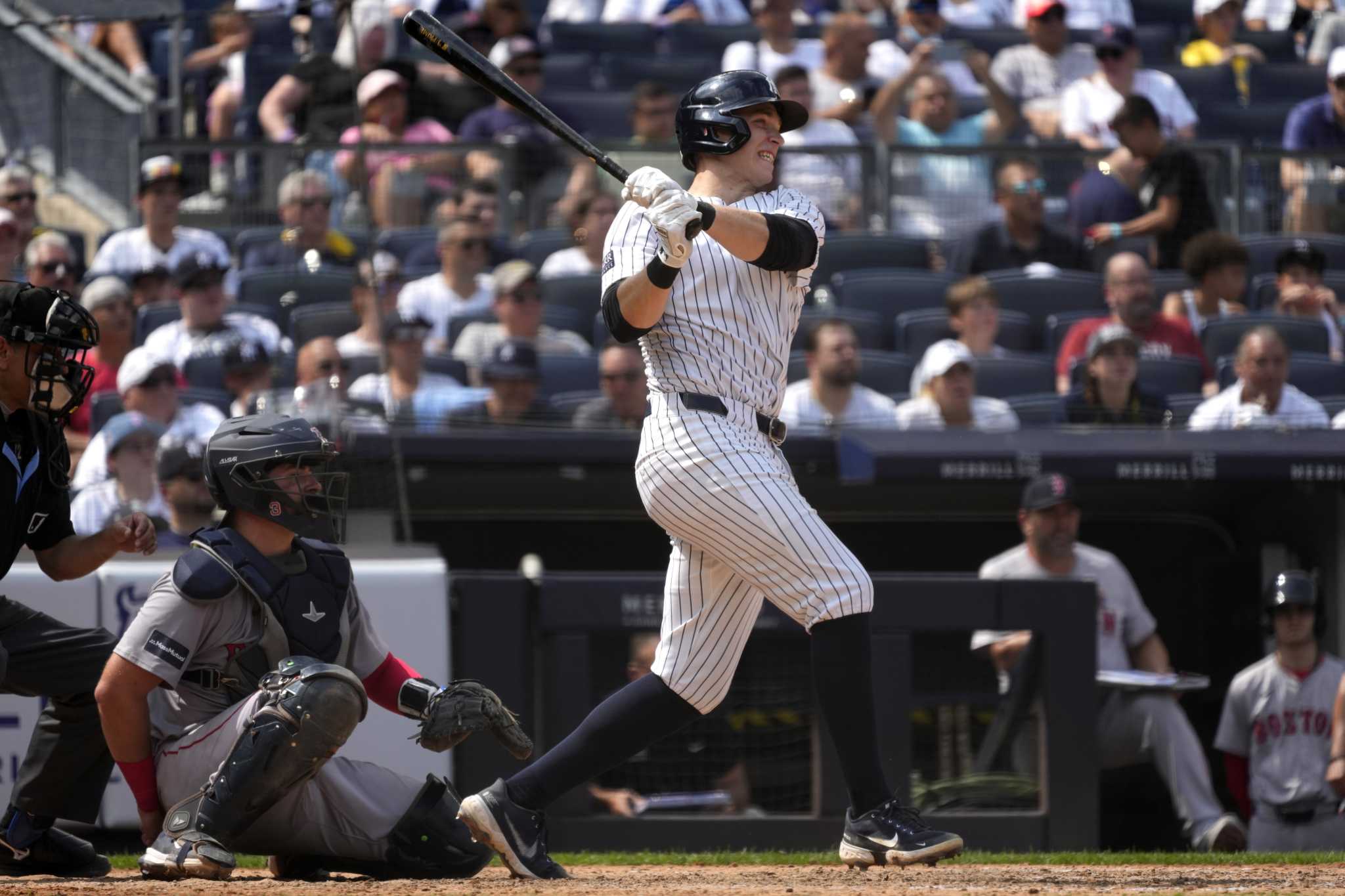 Ben Rice becomes 1st Yankees rookie to hit 3 homers in game in 14-4 rout of Red Sox