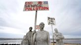 Sculpture at beach stark reminder of sewage pollution battle, campaigners say