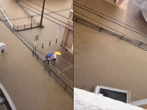飛日本注意！京都警報級大雨「馬路成汪洋」 JR多列車停駛