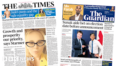 Newspaper headlines: Starmer 'prioritises growth' and 'election flutter'