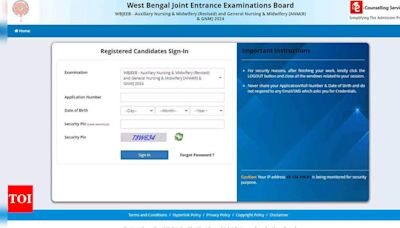 WBJEEB ANM, GNM admit cards 2024 released at wbjeeb.nic.in, download here - Times of India
