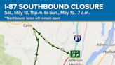 Southbound Thruway between Catskill and Saugerties to close Saturday night