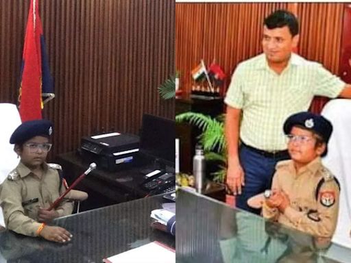 9-year-old, Ranveer Bharti, suffering from brain tumor becomes IPS officer for a day in Varanasi | Varanasi News - Times of India