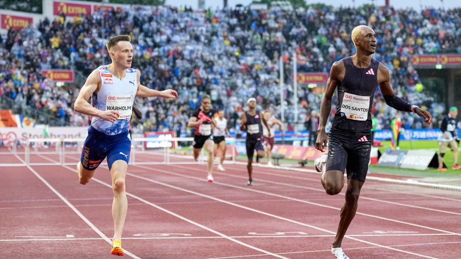 Alison dos Santos edges Karsten Warholm, Jakob Ingebrigtsen dives to win in Oslo