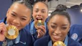 Simone Biles leads Team USA gymnastics gold medal celebrations