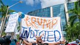 Protesters gather outside Miami courthouse for 'historical day' of Trump's arraignment