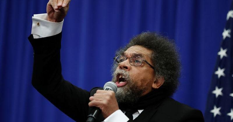 FILE PHOTO: Political activist Cornel West addresses the record of U.S. Democratic presidential candidate Bernie Sanders on African-American issues during a town...