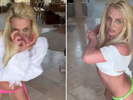 Britney Spears pulls down thong and shakes rear in racy clip after health fears