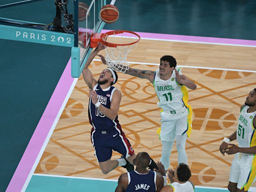 Paris Olympics: Team USA finishes greatest day of basketball ever in one arena by rolling Brazil in quarterfinals