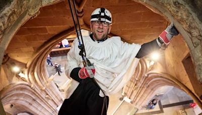 Rotherham vicar and Sheffield Bishop take abseiling leap of faith