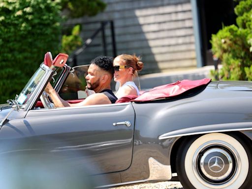 Jennifer Lopez Takes a Spin in Sleek Sports Car After Gym Session in the Hamptons — See the Photos