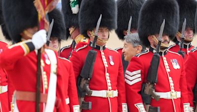 Britain’s King Charles III welcomes the visiting Japanese emperor and empress