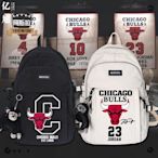 芝加哥公牛飛行人群 23 號籃球徽標男女時尚背包學生書包 tt#哥斯拉之家#