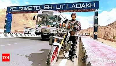 Solo Woman Biker from Dharmapuri Completes 4,000km Trip to Ladakh in Less Than Two Weeks | Salem News - Times of India