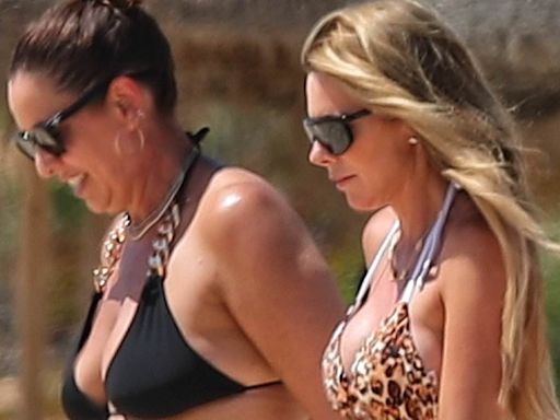 John Terry and Peter Jones' wives Toni and Tara wow in stylish bikinis