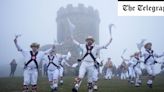 Pictured: Dancers gather at sunrise for May Day celebrations