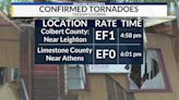 Tornadoes confirmed: EF-1 in Colbert County, EF-0 in Limestone County