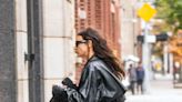 Irina Shayk Went Panstless in a Leather Trench Coat and Matching Thigh-High Leather Boots