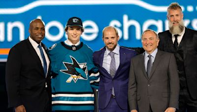 San Jose Sharks select Boston University center Macklin Celebrini with No. 1 pick in NHL draft