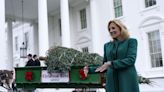 Jill Biden welcomes Christmas tree to the White House