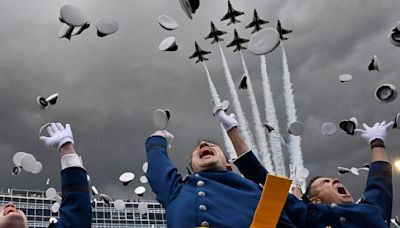 Vice President Kamala Harris arrives in Colorado before speech at Air Force Academy graduation