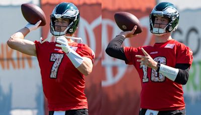 Eagles OC Kellen Moore weighs in on Kenny Pickett, Tanner McKee QB2 reps