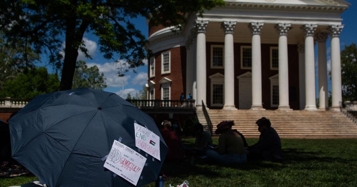 UVa student protest remains subdued in its second day