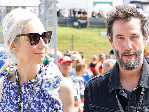 Keanu Reeves seen with gray beard as actor attends Moto GP