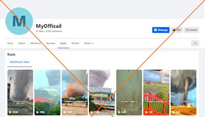 Clickbait account misleadingly spreads old tornado clips on Facebook