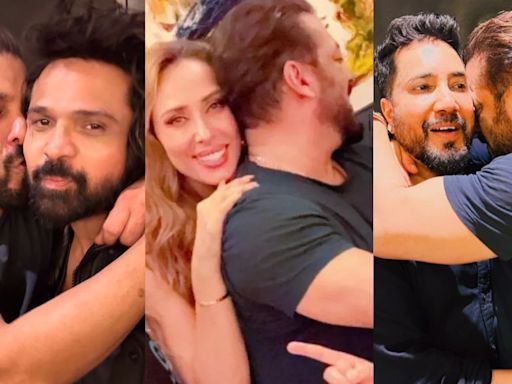 Salman Khan shares a cute moment with rumoured girlfriend Iulia Vantur at her birthday party, kisses Himesh Reshammiya. See photos