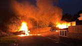 Van explodes as cars set ablaze in suspected arson