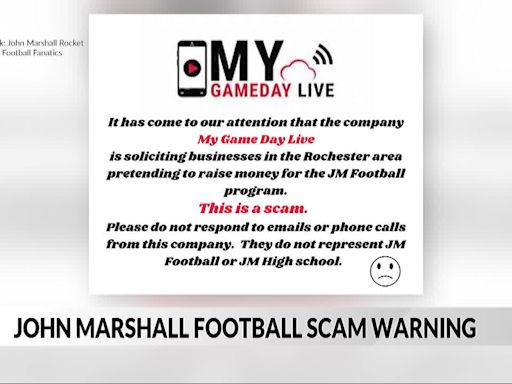 John Marshall football team issues scam warning