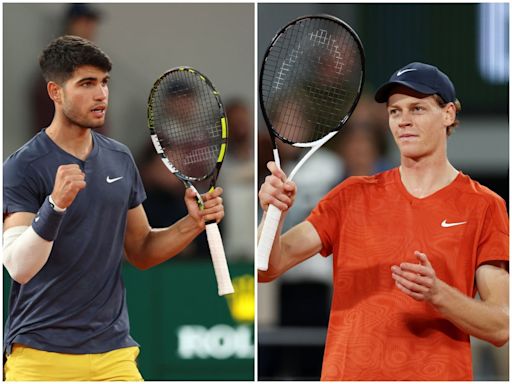 French Open LIVE: Carlos Alcaraz vs Jannik Sinner latest score updates from men’s semi-final at Roland Garros