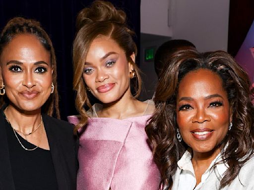 Oprah Winfrey showcases slim figure at Exhibiting Forgiveness premiere