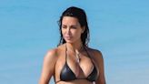 Kim Kardashian presume su cintura de 24 pulgadas en la playa, ¡wow!