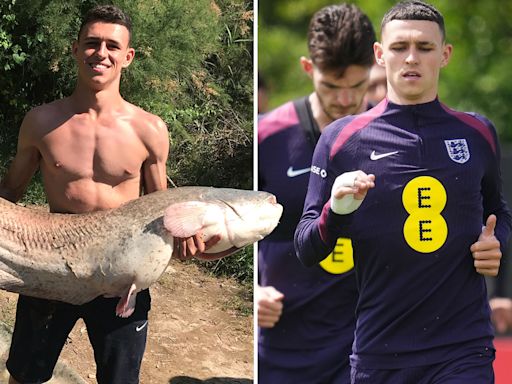 Foden catches big fish at England's Euro base as he follows in Gazza's footsteps