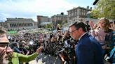 Speaker Mike Johnson booed at Columbia University as he calls for president to quit unless pro-Palestine protests quelled