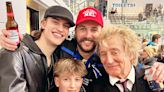 Rod Stewart Is as 'Proud as a Father Could Possibly Be' in Rare Photo with Three of His Sons
