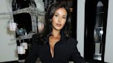 Maya Jama makes tailoring sexy with pinstripe belt skirt