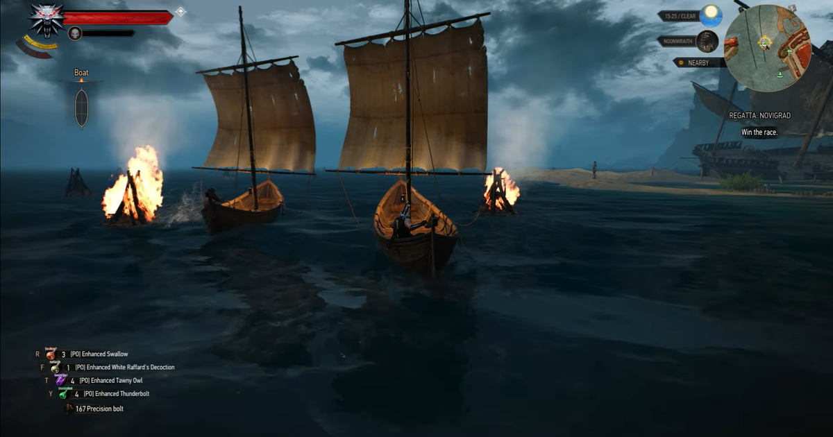 You can now play The Witcher 3's cut boat races thanks to modders