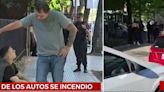 Choque en cadena, auto incendiado e intento de fuga frente a Crónica TV: el raid de un conductor borracho