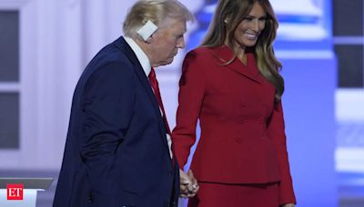 Former first lady Melania Trump makes a rare appearance on the Republican convention's last night