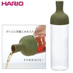 【HARIO】酒瓶造型冷泡茶玻璃水壺750ml-橄欖綠 / FIB-75-OG