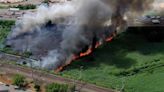 Traffic snarled, trains delayed, wild scenes as fire blazes next to NJ Turnpike in Secaucus