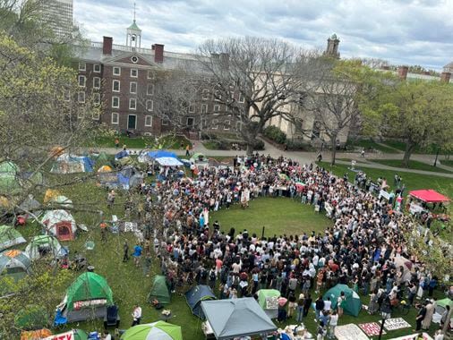 Protesters rally at Brown University ‘Encampment for Gaza,’ President Paxson offers ‘a path forward’ - The Boston Globe